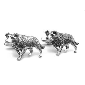 Border Collie Cufflinks — Handcrafted English Pewter